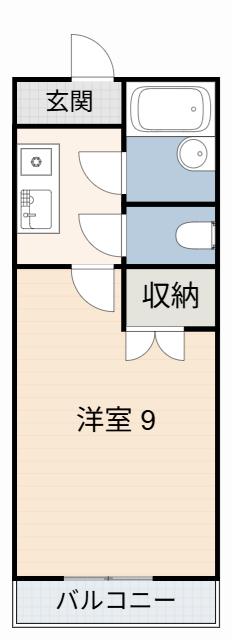 パレスツルミ(1K/1階)の間取り写真