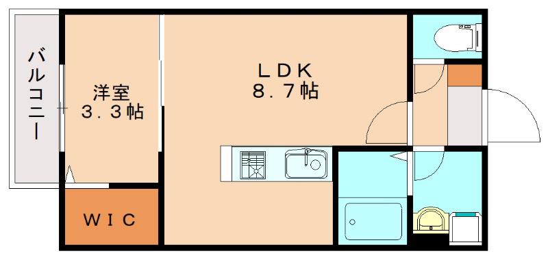パインビレッジB棟(1LDK/1階)の間取り写真