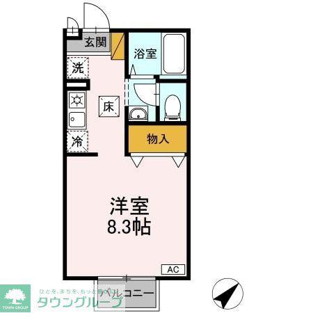 クレストA(ワンルーム/1階)の間取り写真