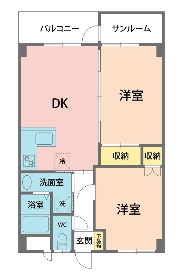 サン・ハイツ(2LDK/3階)の間取り写真