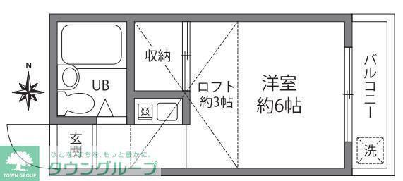 まほろば(ワンルーム/2階)の間取り写真