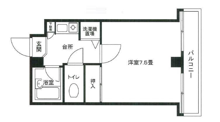 アイオイビル(1K/2階)の間取り写真