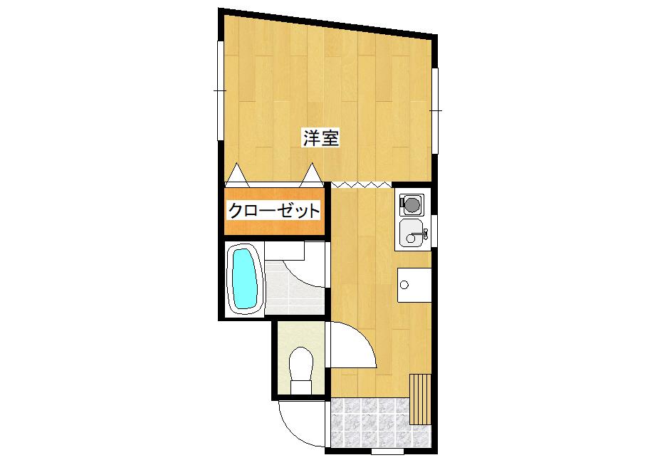小泉ハイツ中央町(ワンルーム/1階)の間取り写真