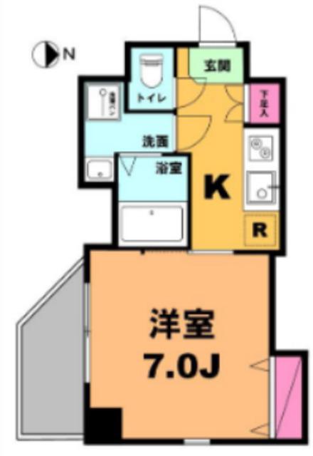 Tマンション23(1K/4階)の間取り写真