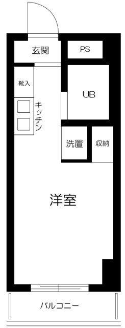 スカイコート川崎第2(ワンルーム/8階)の間取り写真