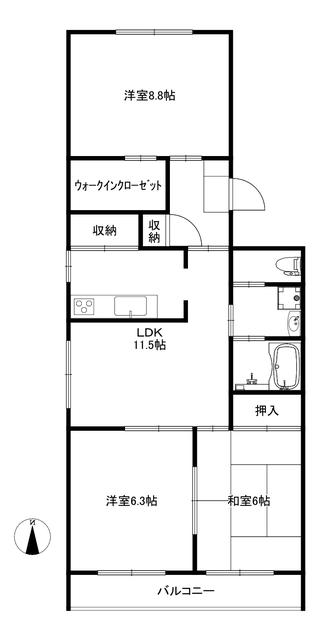グリーンテラス(3LDK/2階)の間取り写真