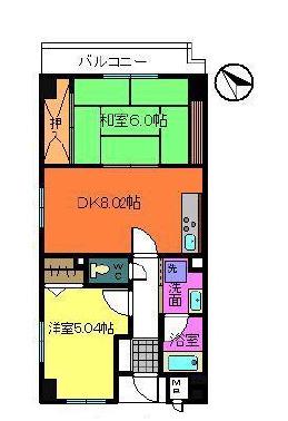 エミネスアーク(2DK/8階)の間取り写真