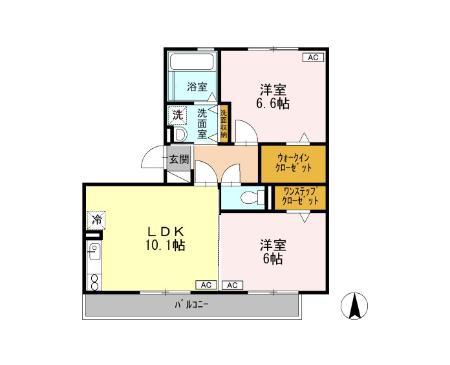 リバーハイツさらさ(2LDK/2階)の間取り写真