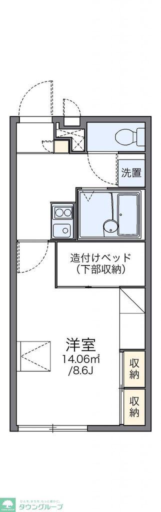 レオパレスサンハイムIII(1K/2階)の間取り写真