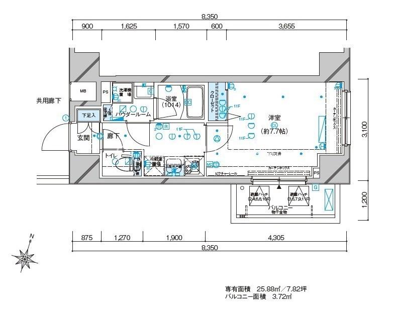 メインステージ板橋本町駅前IIメインステージイタバシホンチョウ(1K/2階)の間取り写真