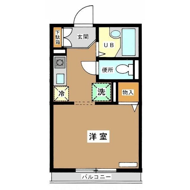 メゾンドヴェール(1K/2階)の間取り写真