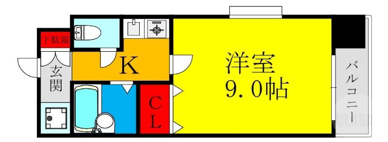 セブンハイツ(1K/2階)の間取り写真