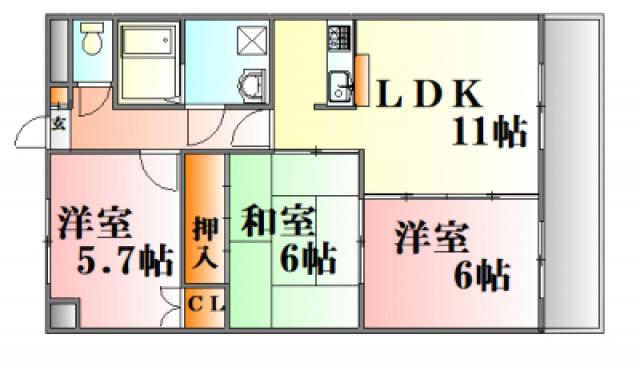 アピアイレブン(3LDK/3階)の間取り写真