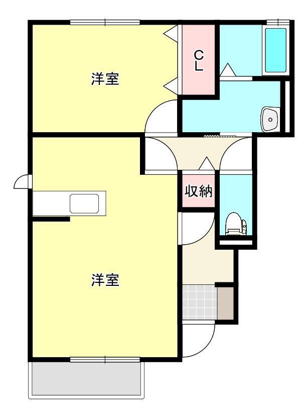 アヴァンス I(1K/1階)の間取り写真