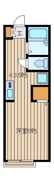 コーポソレイユ(1K/2階)の間取り写真