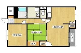御影オークマンション(2LDK/3階)の間取り写真