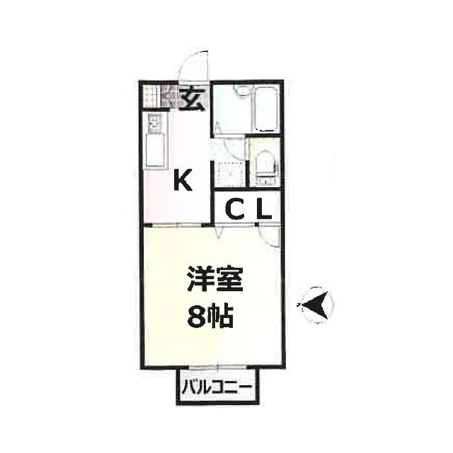 リヴェール麗峰(1K/1階)の間取り写真