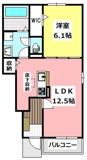ジェイ プラサーダ(1LDK/1階)の間取り写真