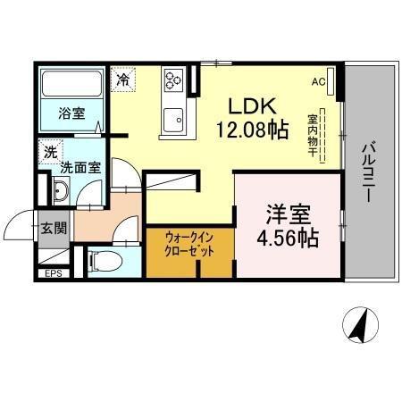 PREMILIFE大畑(1LDK/1階)の間取り写真