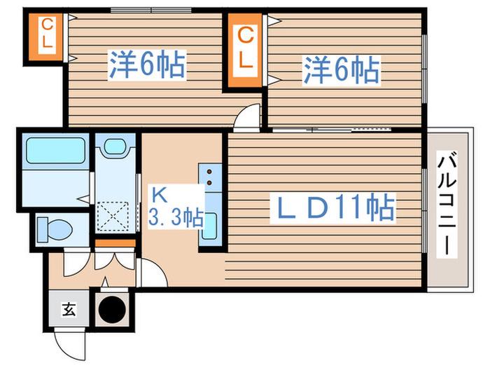 LUCE (2LDK/4階)の間取り写真