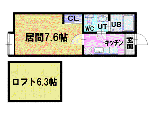 グラサージュ(1K/1階)の間取り写真