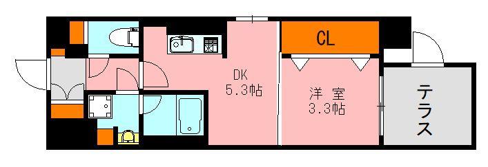 LANDIC O2239(1DK/1階)の間取り写真