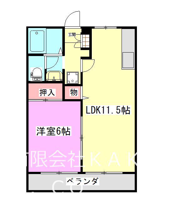 グランデサカイA(1LDK/1階)の間取り写真