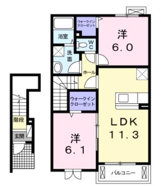 アーバン・サイト(2LDK/2階)の間取り写真