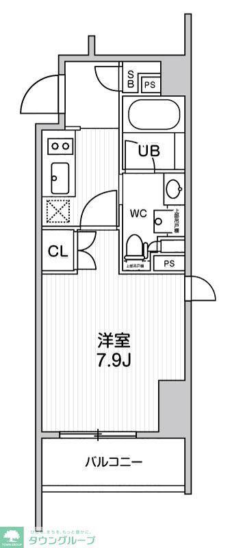 シーズンフラッツ新高円寺(1K/5階)の間取り写真