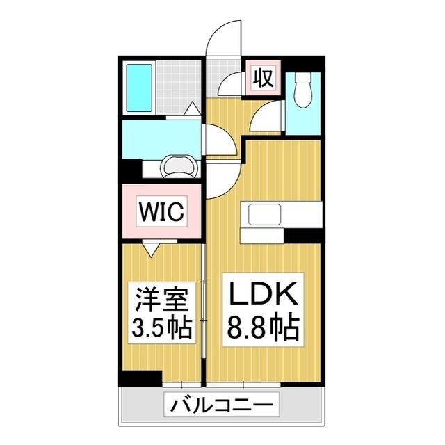 DーROOM笹賀(1LDK/2階)の間取り写真