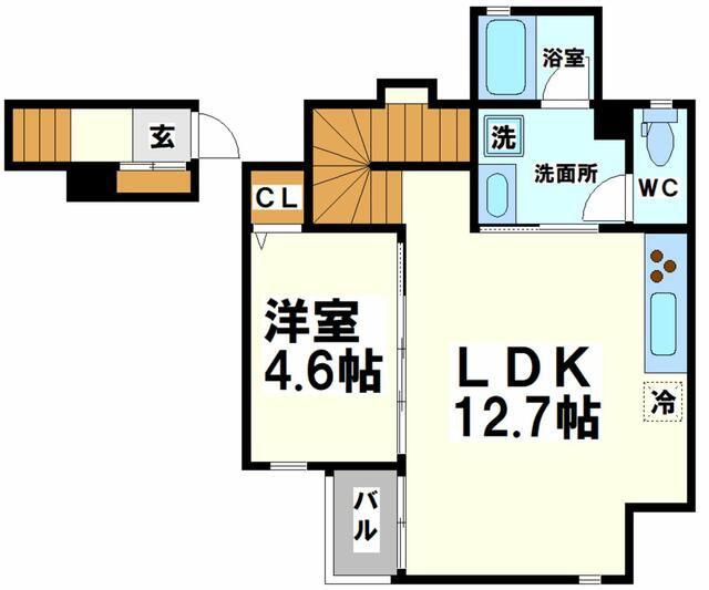 RUSSET SQUARE(1LDK/2階)の間取り写真