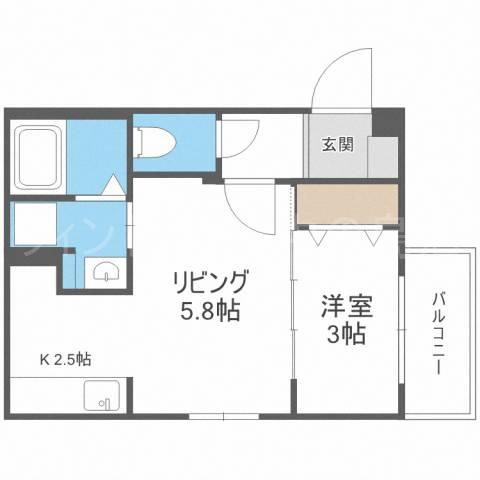 Y.T TOWER月寒東(1LDK/3階)の間取り写真