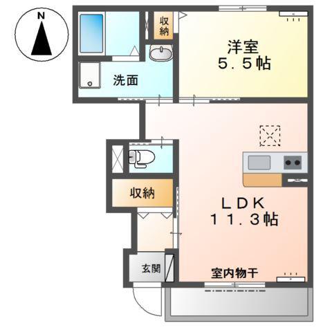 ヴィクトワール(1LDK/1階)の間取り写真
