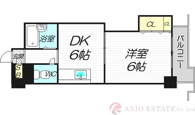 新大阪グランドハイツ北(1DK/5階)の間取り写真