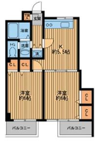 プライムアーバン新宿落合(2K/4階)の間取り写真