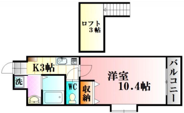 土井ビル22(1K/3階)の間取り写真
