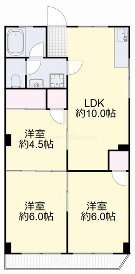 オリーブ浜(3LDK/2階)の間取り写真