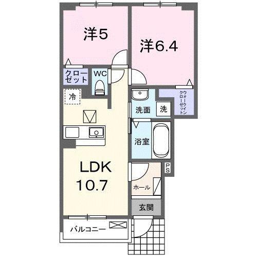 宮久保4丁目アパートI(2LDK/1階)の間取り写真