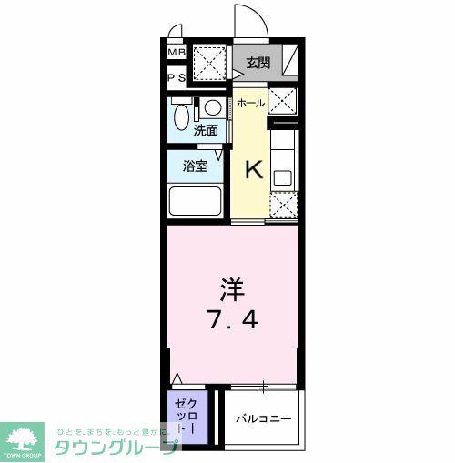 グランデ カーサ マローナ(1K/1階)の間取り写真