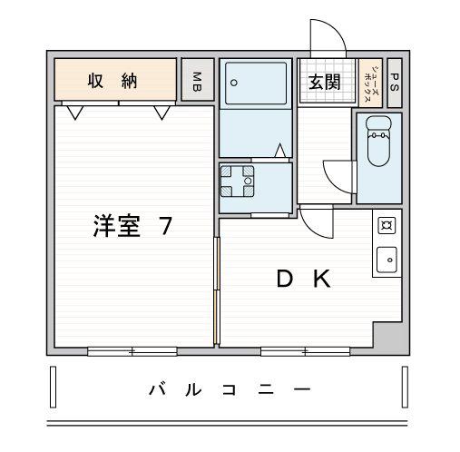 グランピア今福(1DK/4階)の間取り写真