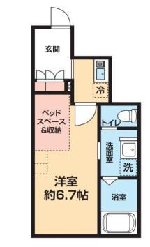 クロストラーダ国立(1K/1階)の間取り写真