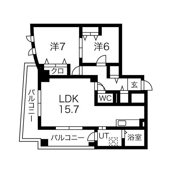 スローハス コート(2LDK/2階)の間取り写真