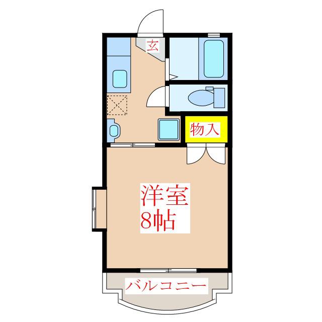 鎌田ビル(1K/3階)の間取り写真