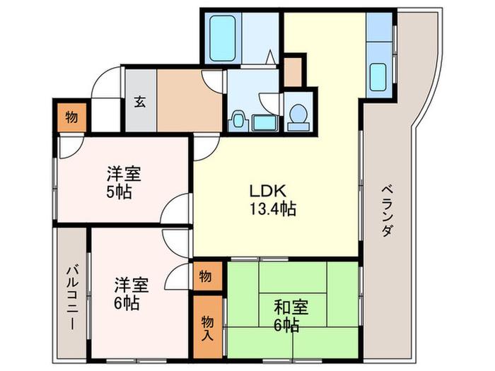 アルゴヴィラージュ高峰(3LDK/4階)の間取り写真