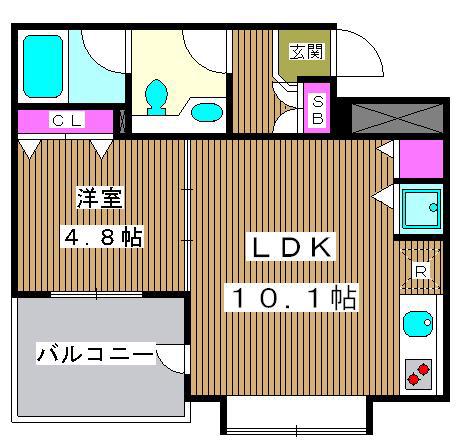 LANAI CLASSICO(1LDK/2階)の間取り写真