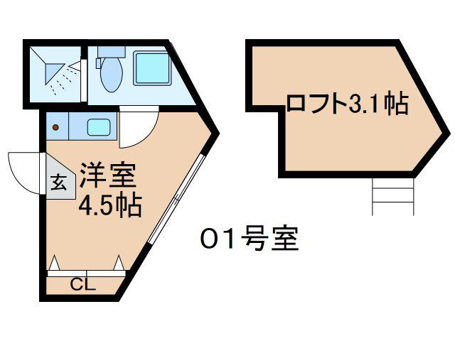 GRACIA MACHIYA(ワンルーム/5階)の間取り写真