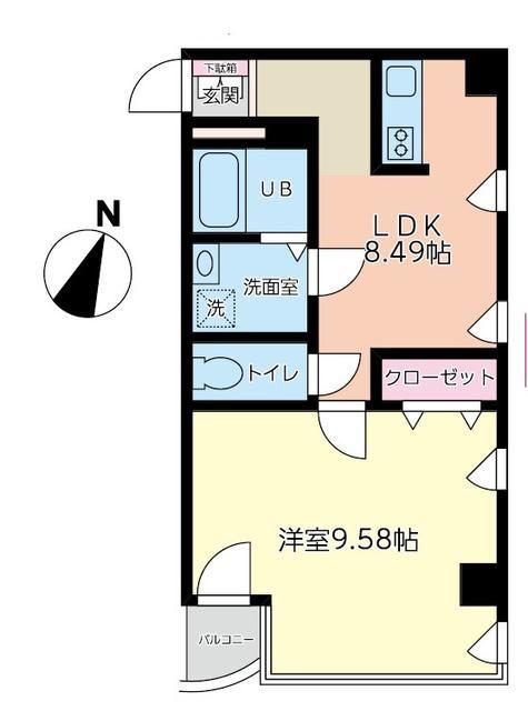 M&MS BUILDING(1LDK/4階)の間取り写真