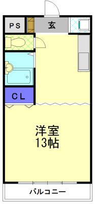 ファミリオNAKAHARA II(ワンルーム/3階)の間取り写真