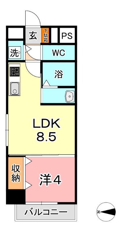 メゾン アルベロ(1LDK/3階)の間取り写真