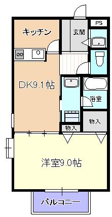 スプランドール戸田(1LDK/3階)の間取り写真